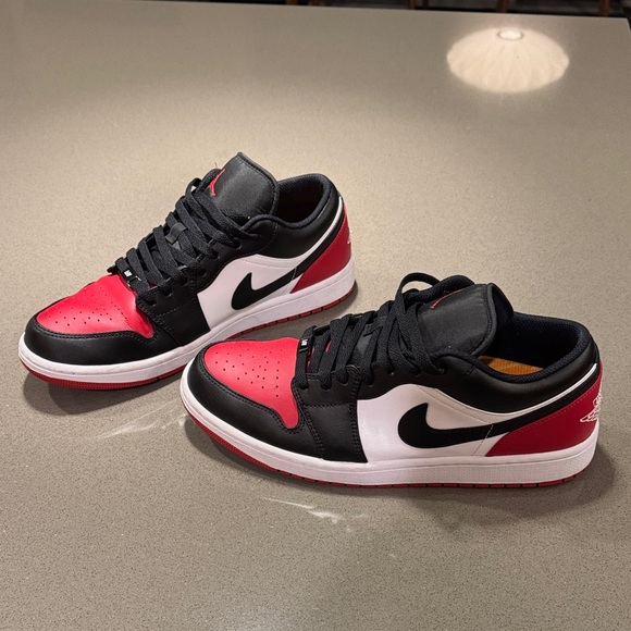 Air Jordan Low Red Black White Sneakers - Picture 4 of 9